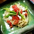mamagokko's cooksnap of when they made ✿トマトとアスパラの冷製パスタ✿.