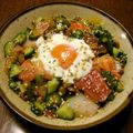 よよっち♪'s cooksnap of when they made サーモン、マグロのばくだん丼＊.