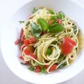 ぶどうなすび's cooksnap of when they made 【動画あり】大葉とトマトの冷製パスタ.