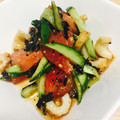 まいめろんS2's cooksnap of when they made トマトとオクラと胡瓜の胡麻和えサラダ.