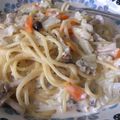 パフェうさこ♪'s cooksnap of when they made ノンオイル☆豆乳味噌スープパスタ.