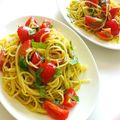 horikamaro's cooksnap of when they made トマトとバジルの冷製パスタ♡ドレッシング.