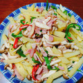にゃちもと's cooksnap of when they made じゃがいもときのことベーコンの炒め物.