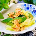 makichihua's cooksnap of when they made ツナとおくら・レタスのわさびポン酢あえ♪.