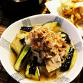 まりおっかあ's cooksnap of when they made 揚げ茄子と茹で豚のあっさり煮.