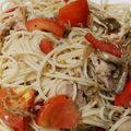 kimimaruo's cooksnap of when they made トマトと鶏肉の和風ジェノベーゼ冷製パスタ.