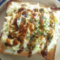 えみナこん's cooksnap of when they made 千切りキャベツ山盛りお好み焼き風トースト.