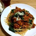 みぇぽっと's cooksnap of when they made 豚肉とほうれん草のトマトソースパスタ.