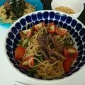 akilondon's cooksnap of when they made プルコギビーフパスタ。.