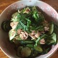 かよばぁ's cooksnap of when they made さっぱり味♪胡瓜とシソとツナの三杯酢.