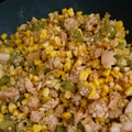 クックるん☆戦隊's cooksnap of when they made ちゃちゃっとおかず７　挽肉とオクラ炒め.