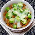 nosso's cooksnap of when they made 納豆とオクラのチーズ丼.