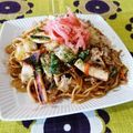 kururin18's cooksnap of when they made イカ焼きそば♪.