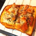 たかたかーの！'s cooksnap of when they made 簡単朝食✿焼鳥缶で照焼きチキンのトースト.