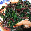 ポチュポチュの実's cooksnap of when they made つるむらさきと海老のピーナツ炒め.