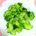 包丁苦手ママ's cooksnap of when they made サラダゴーヤときゅうりのサラダ.