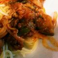 mamekko127's cooksnap of when they made ✿茄子と蓮根の和風ミートソース✿.