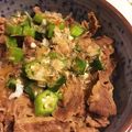 ふせとも's cooksnap of when they made すき家♡かつぶしオクラ牛丼のオクラ.