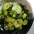 クックZ54D0F☆'s cooksnap of when they made オクラときゅうりとワカメの梅肉ソース和え.