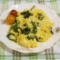 mmameco's cooksnap of when they made ゴーヤの葉っぱでスクランブルエッグ♡.