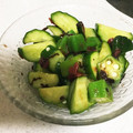 桜餅・＊・'s cooksnap of when they made オクラと胡瓜の梅がつお和え.