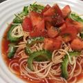 はなぱなこ's cooksnap of when they made 簡単ゴーヤとトマトの冷製パスタ.