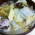 ふわふわばなちゃん's cooksnap of when they made 白菜と豚肉のほんのり生姜が香る味噌汁☆.