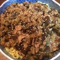 HikariNMY's cooksnap of when they made 豚バラ&茄子のピリ辛あんかけ麺♡.