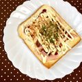 ふたごゆき's cooksnap of when they made 〓お好み焼き風トースト〓.