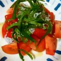 もともととが's cooksnap of when they made もう一品♪トマトとしらすのサラダ.
