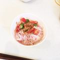まりもも1122's cooksnap of when they made 超簡単！トマトとツナの冷静素麺☆温玉のせ.