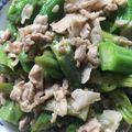 Anbxb★'s cooksnap of when they made 柚子胡椒入り！豚バラとオクラのポン酢炒め.