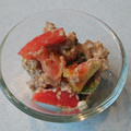 サラダ絵日記's cooksnap of when they made オクラとトマトと炒り卵の白和え　.