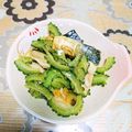 ゆかおばさん's cooksnap of when they made 鯖とゴーヤのガーリック炒め.