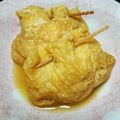 evergold's cooksnap of when they made 材料3つで！鶏挽肉のお揚げ巾着煮.