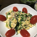心にリボン's cooksnap of when they made 炒り卵とほうれん草のツナマヨサラダ.