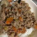 ALOHAnon's cooksnap of when they made ＊簡単ヘルシー！すき焼き味のそぼろ丼＊.