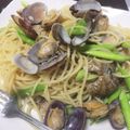 とくにいー's cooksnap of when they made あさりとアスパラのガーリックパスタ.