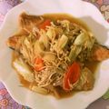 怪獣４人のmama's cooksnap of when they made フライパンで作る鮭のちゃんちゃん焼き風☆.