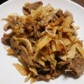 mika0range's cooksnap of when they made 豚コマとタケノコとネギの甘辛炒め.