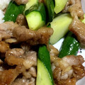 ぽち号's cooksnap of when they made きゅうりと豚バラのシャンタン炒め.