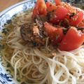 nobunonoun's cooksnap of when they made マンネリ解消！サバ缶トマトそうめん.