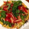 jununu's cooksnap of when they made バジル＆トマト☆オープンオムレツ.