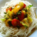 ももちゃんパンダ's cooksnap of when they made さっぱり！トマトと大葉のそうめん.