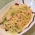 tikariri's cooksnap of when they made エビとアスパラのペペロンチーノ.