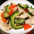 クックVSSQD5☆'s cooksnap of when they made 豚バラゴーヤ夏野菜のオイスターソース炒め.