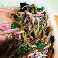 nekotoshi's cooksnap of when they made 美味♪もやしとツルムラサキの海苔和え.