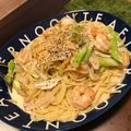 けそもく's cooksnap of when they made 海老とアスパラガスのクリームパスタ.