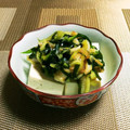 dekomaruuu's cooksnap of when they made 豆腐☆ワカメときゅうりとなめ茸.