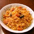 よよっち♪'s cooksnap of when they made レンジdeキムチと沢庵チャーハン.